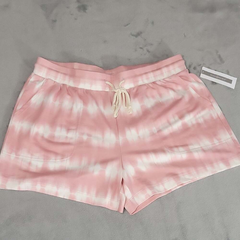 Peace & Pearls Pink Tie Dye Lounge Shorts XL Coastal Soft Girl Y2K Athleisure
